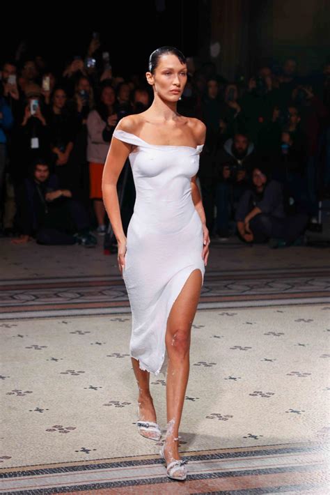 nude dress sexy|Bella Hadid Wears the Naked Dress to End All Naked Dresses